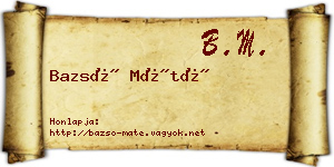 Bazsó Máté névjegykártya